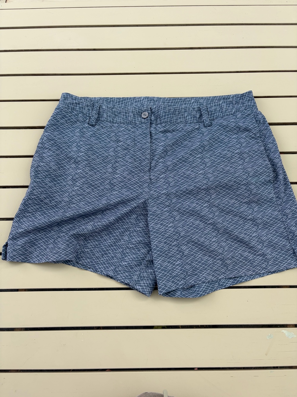 Puma Men's Navy Blue Geometric Hybrid Shorts